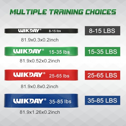 Resistance Bands, Pull Up Bands, Workout Bands for Exercise, Thick Heavy Resistance Band Set with Door Anchor, Elastic Bands for Body Stretching, Crossfit Training at Home/Gym for Men & Women - Image 4