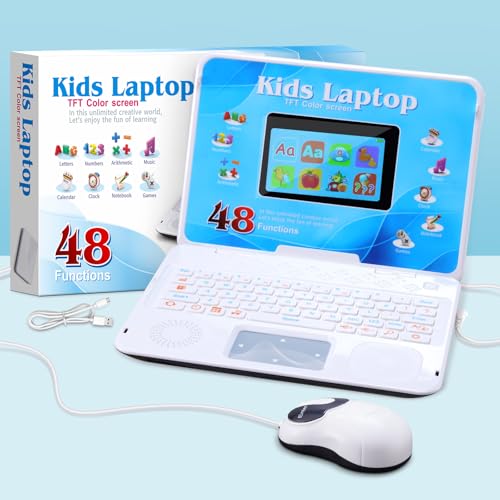 Image of HAIOUMM Kids Laptop, 4.3 inch Color Screen, 48 Learning Modes, Ages 5+