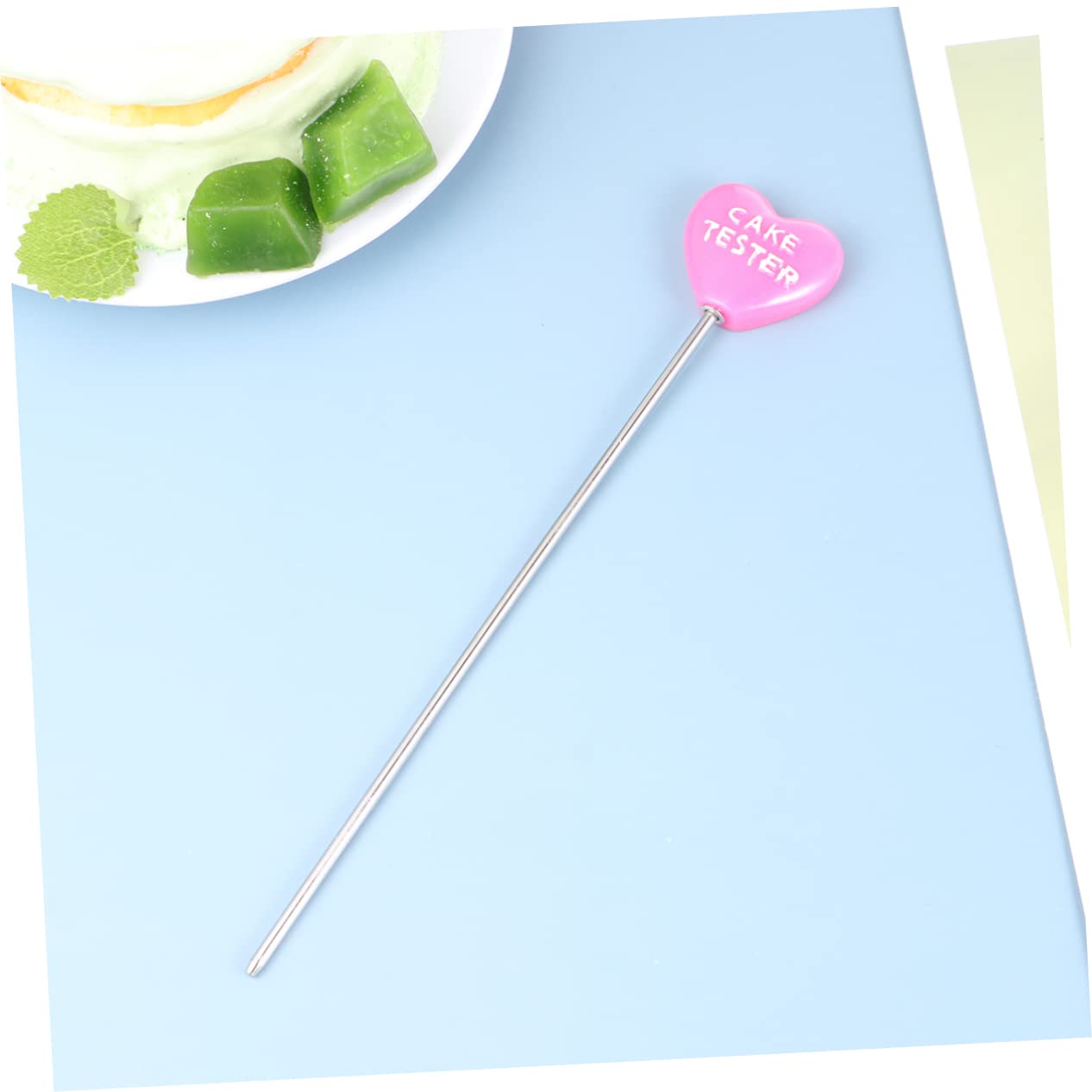 Unomor 2Pcs Stainless Steel Cake Tester Probes Heart Pattern Baking Tool Easy to Clean for Cake Bread Muffin Testing Reusable Skewers for Home Baking