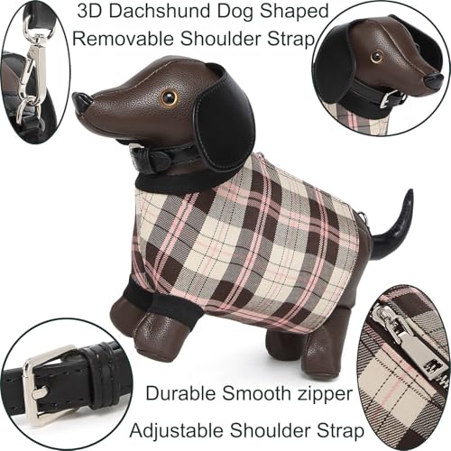 Image of Women PU Leather Unique Novelty Dog Shaped Crossbody Shoulder Bag Handbag Purse