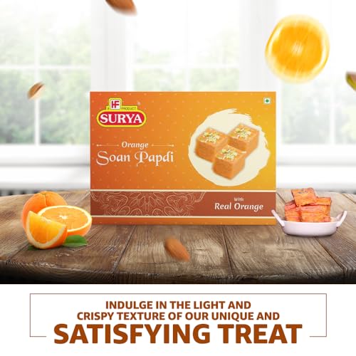 Image of HF, Surya Real Orange Soan Papdi- 200g | No Added Preservatives or Colours
