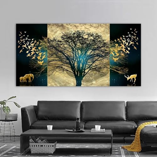 Image d'art arbre doré abstrait | Apportez de l'harmonie chez vous - 6