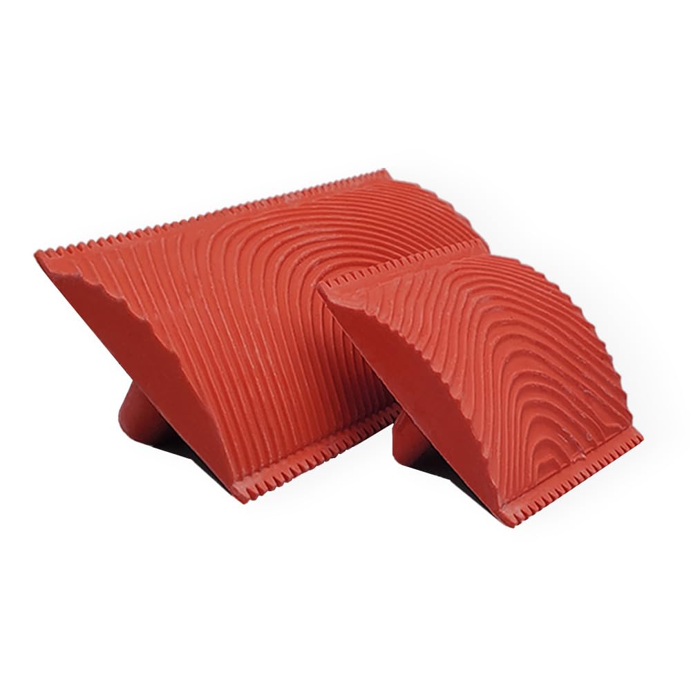 Retique It Wood Grain Tool Set, Washable Rubber Graining Tools, Red, 3-Inch and 6-Inch, 2 Pieces for Liquid Wood and Gel Stains