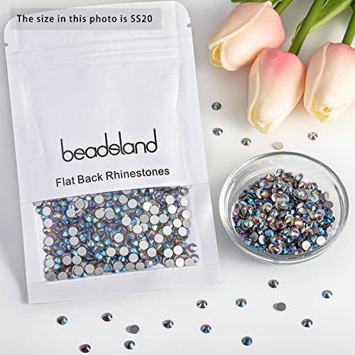 Image of Beadsland Flat Back Rhinestones, Light Colorado Topaz AB, SS20, 2880pcs | Flatback Glass Gems, 4.6-4.8mm, for Nail Art Craft, Glue Fix