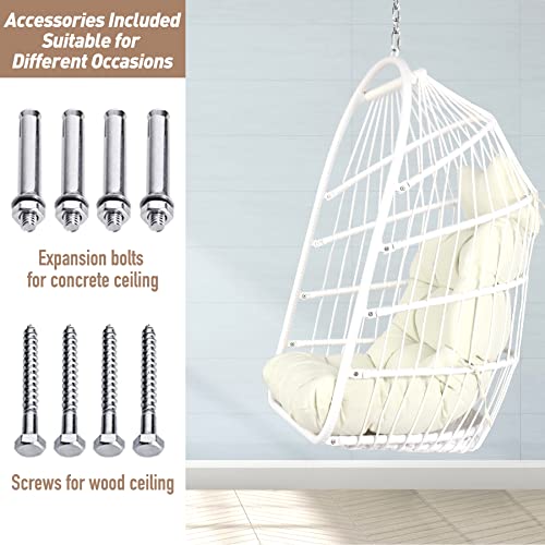 Chihee CH--EGG CHAIR WHITE Chair Foldable Wicker Rattan Hanging Chair Swing Chair Indoor Outdoor Patio Wicker Chair Hammock Chair thumb #4