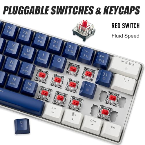 Teclado mecánico para juegos compacto de 61 teclas intercambiables con interruptor rojo 2
