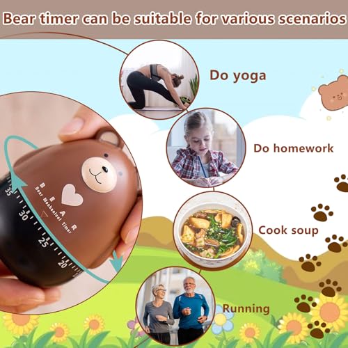 Exbrith 1 Stück Mechanisch Küchen-Timer, Countdown Timer, Küchentimer, Timer für Kochen, Eierkochen, Maske Auftragen, Backen, Sport, Lernen, Hausaufgaben, Debatte, Wettkampf – Bild 5