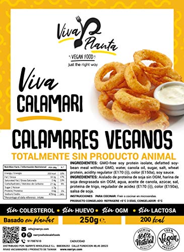 Calamares (Squids)Veganos, 250g Viva Planta | Vegan | Sin carne | 100% Vegetal | Plant Based | Sin Gluten (Pack de 3)
