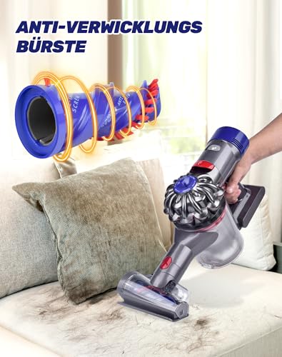 Mini Haardüse Elektrobürste für Dyson V15 V11 V10 V8 V7, Ersatzbürste mit Anti-Tangle Funktion für Matratzen, Sofas, Teppiche, Haustierbetten und Autositze, Entfernt Tierhaare und Allergene