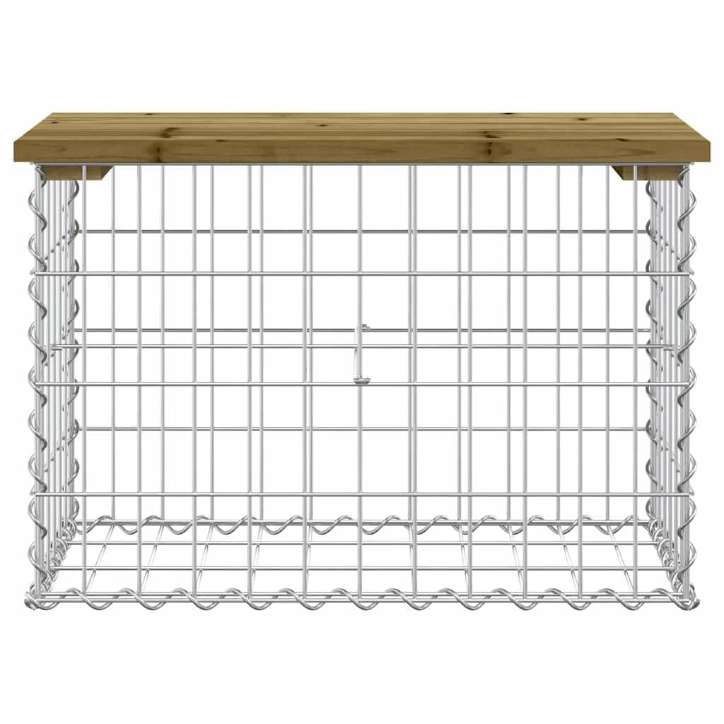 vidaXL Banc de Jardin Design Gabion 63x31,5x42 cm Bois de pin imprégné, siège de Jardin, Banc de Parc, Banc de Pique-Nique de Jardin, Banc extérieur