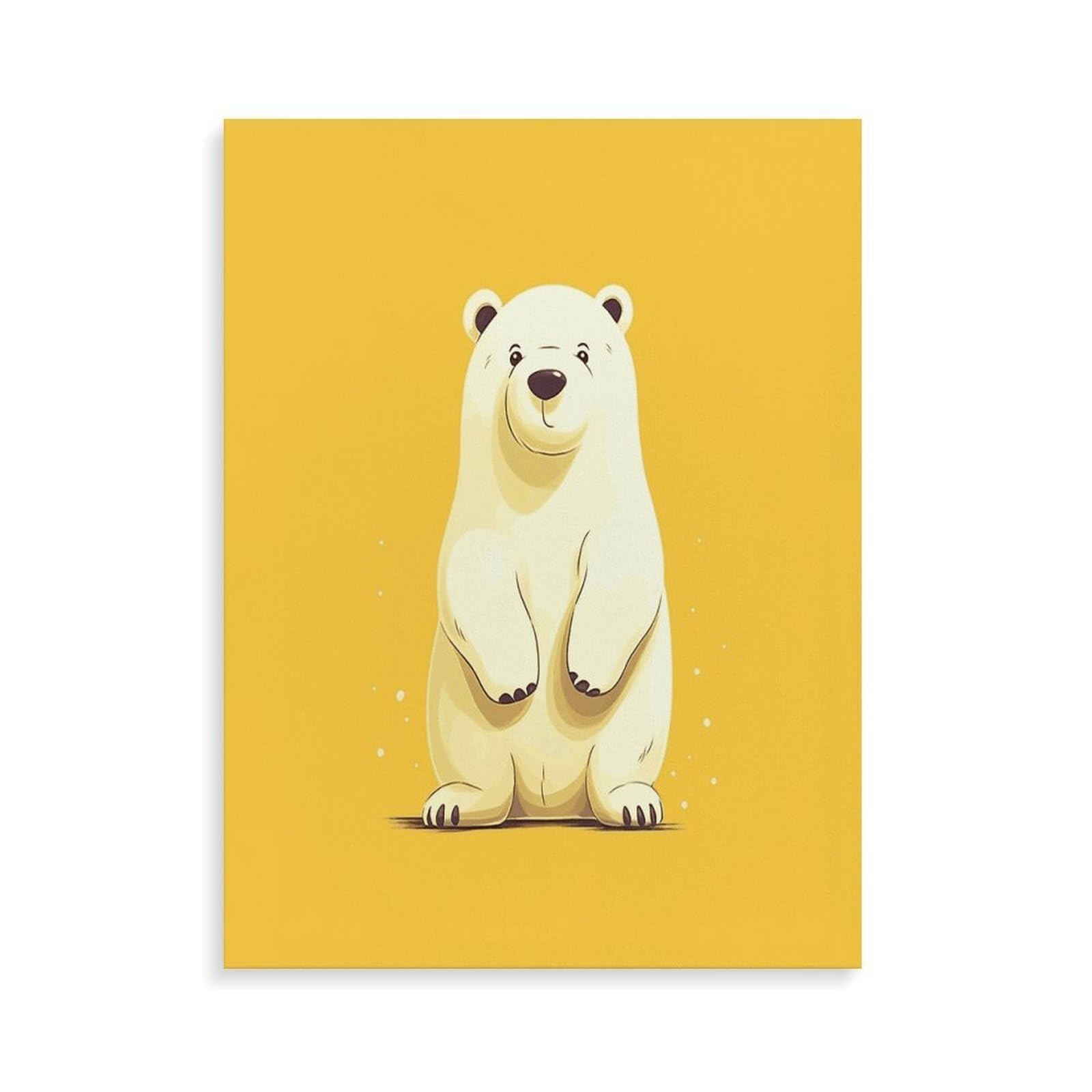 LPAGBCNU Malen nach Zahlen mit niedlichem Cartoon-Eisbär, Malen-nach-Zahlen-Set für Erwachsene, Anfänger, Erwachsene, Malen nach Zahlen, Kits auf Leinwand, DIY-Acryl-Ölfarben, Gemälde mit Pinseln für