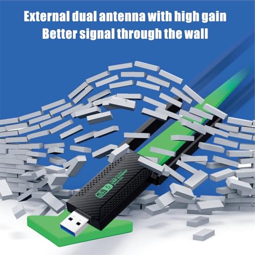 Image of Tobo USB WiFi Adapter,1300Mbps WiFi USB 3.0 Dual Band 5G /2.4G Wireless Network Adapter for Desktop Laptop PC, Dual 2dBi Antennas, Supports Windows 10 /8.1 /8 /7 /Vista. TD-1386WA, Black