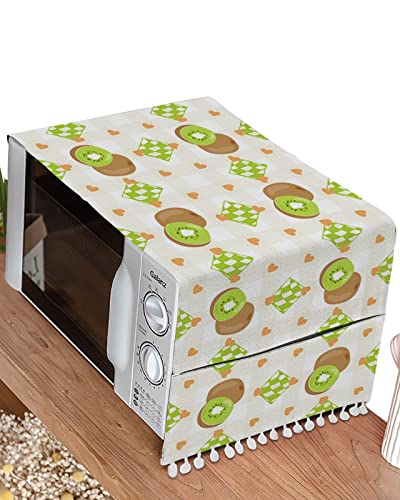 Fridge Dust Cover, Kiwifruit Washing Machine Top Covers, Summer Fruits Orange Love Heart Buffalo Plaid Polyester Kitchen Refrigerator Covers Protector Storage Organizer Bags, 28" X 67" #TOP1