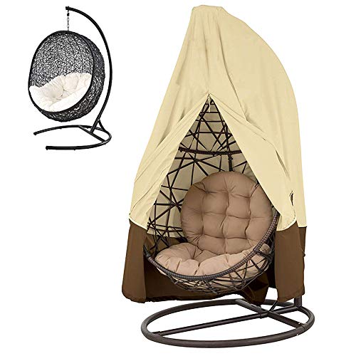 Iraza Jardín Funda para Silla Tela Oxford,Cubierta para Silla Colgante Impermeable,Prueba de Polvo, Cubierta a Prueba de Polvo (Caqui)