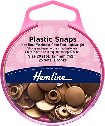 HEMLINE PLASTIC SNAPS: 25 SETS X 12.4 MM 1/2": / 443-BRONZE