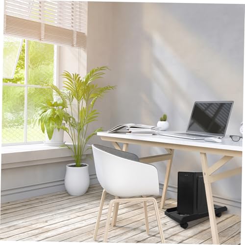 Soporte para CPU de torre de computadora Homoyoyo con ruedas, soporte móvil para torre bajo el escritorio, superficie lisa miniatura 4