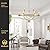 Widluth 30" Modern Gold Chandelier Light Fixture Vintage 9-Lights Mid Century Modern Candle Style Chandelier Rustic Industrial Golden Chandelier for Dining Room, Kitchen Island, Living Room, E12