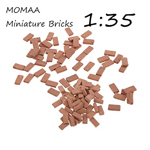 MOMAA 1/35 Miniature Brick -Scale Wall Bricks Mini Bricks Model DIY Dollhouse Bricks