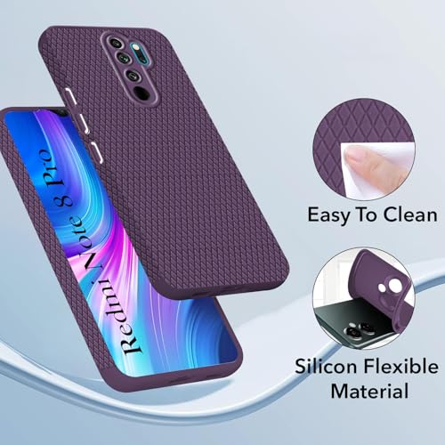 Image of Jkobi Back Cover Case for Xiaomi Mi Redmi Note 8 Pro (Liquid Silicone | Side Grip | Camera Protection)