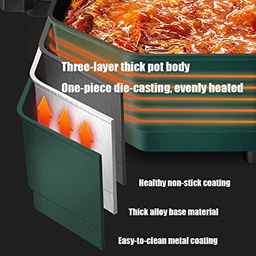 5L Portable Nonstick Frying Pan, Multifunctional Octagonal Electric Skillet for Stir Fry, Electric Hot Pot, Electric Stock Pot, Electric Saucepan - immagine 6