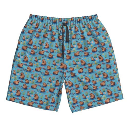 Guinea Pig Illustration Print Stylish Beach Shorts Swim Trunks Lightweight Breathable Summer Outdoor Activities 7