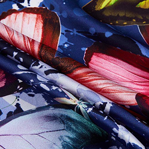 JWSilk Extra Large Square Silk Scarf Art and Floral Print4