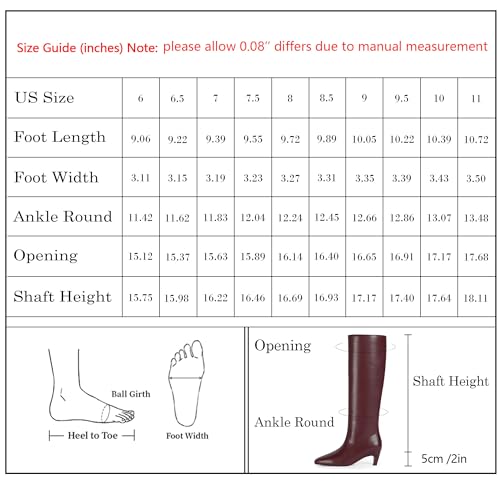 Image of Modatope Knee High Boots Women Square Toe Kitten Heel Tall Boots