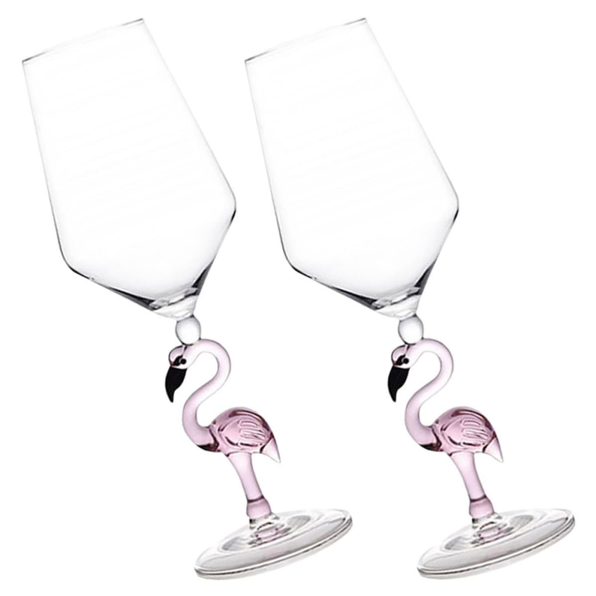 Verres à vin flamant rose lot de 2 en verre multifonctions pour fêtes et maison