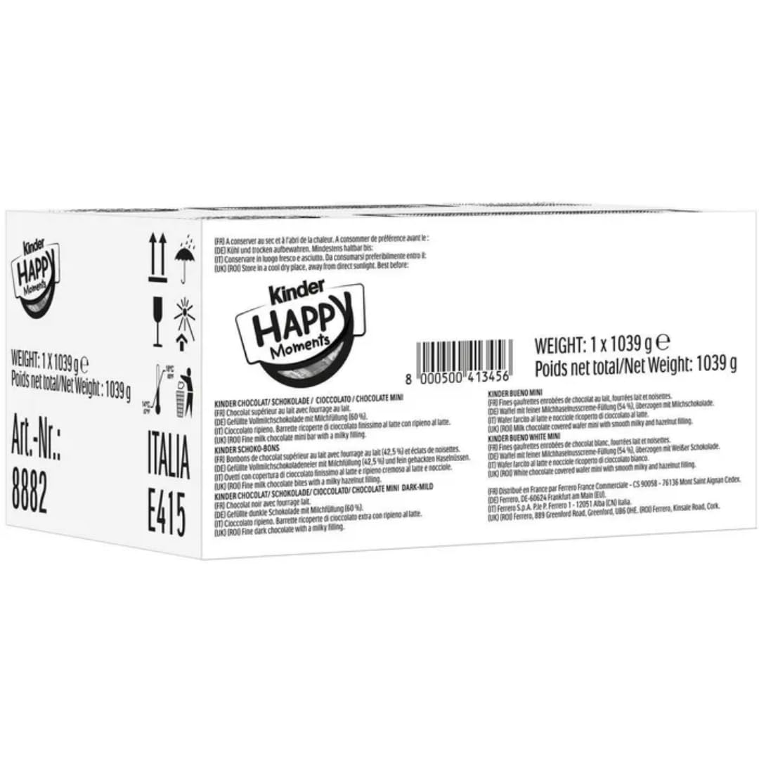 Kinder Minischokolade Happy Moments Mini Mix, Mini-Riegel, 334 Stück,2078 Gramm mit Pufai Grocery