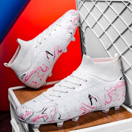 Unisex's Fashion Sports High-Top FG Trainers Cleats Football Sneakers Long Studs SG Soccer Shoes3