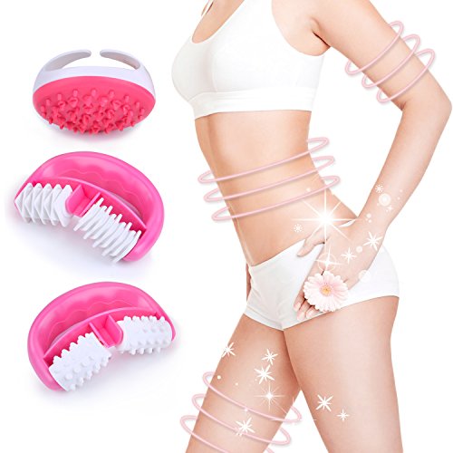 Cellulite Massager, Kapmore 3PCS Anti Cellulite Massager Set Cellulite Roller, Cellulite Massage Brush for Cellulite Treatment & Reduction Removing Toxins Increase Circulation Tighten Tone Skin