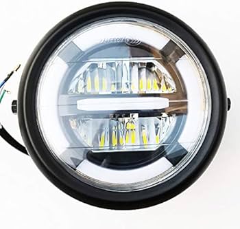 バイク用LEDヘッドライト　イカリング LED ヘッドライト 7インチ プロジェクター ユニット 1個 バイク