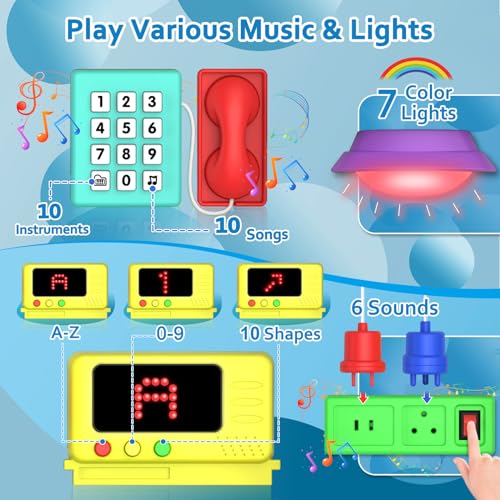 Toddler Toys for 1-2 Year Old Boy, Musical Montessori Busy Board, Early Educational Toy for Toddlers 1-3, Motor Skills Developmental Toy for 12-18 Month Age, Birthday Gift for 1+ Year Old Boy Girl - Image 5