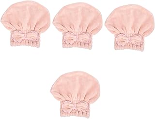 Abaodam Touca De Banho De Secagem Rápida 4 Unidades Chapéu De Cabelo Toalha Envoltória De Cabelo Toalha De Secagem Rápida Para Cabelo Touca De Secagem Rápida Toalha De Spa Toalhas