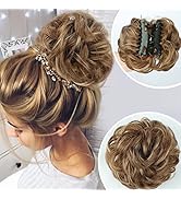 DeeThens Messy Hair Bun Hairpiece for Women Clip in Claw Hair Pieces Synthetic Chignon Wave Curly...