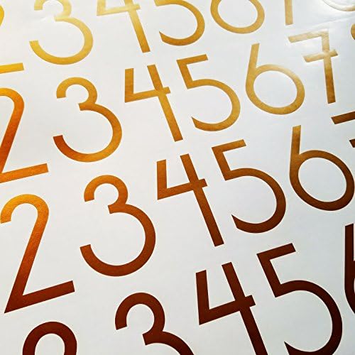 Modern Style Die Cut Vinyl Numbers (2 Inch Metallic Copper)