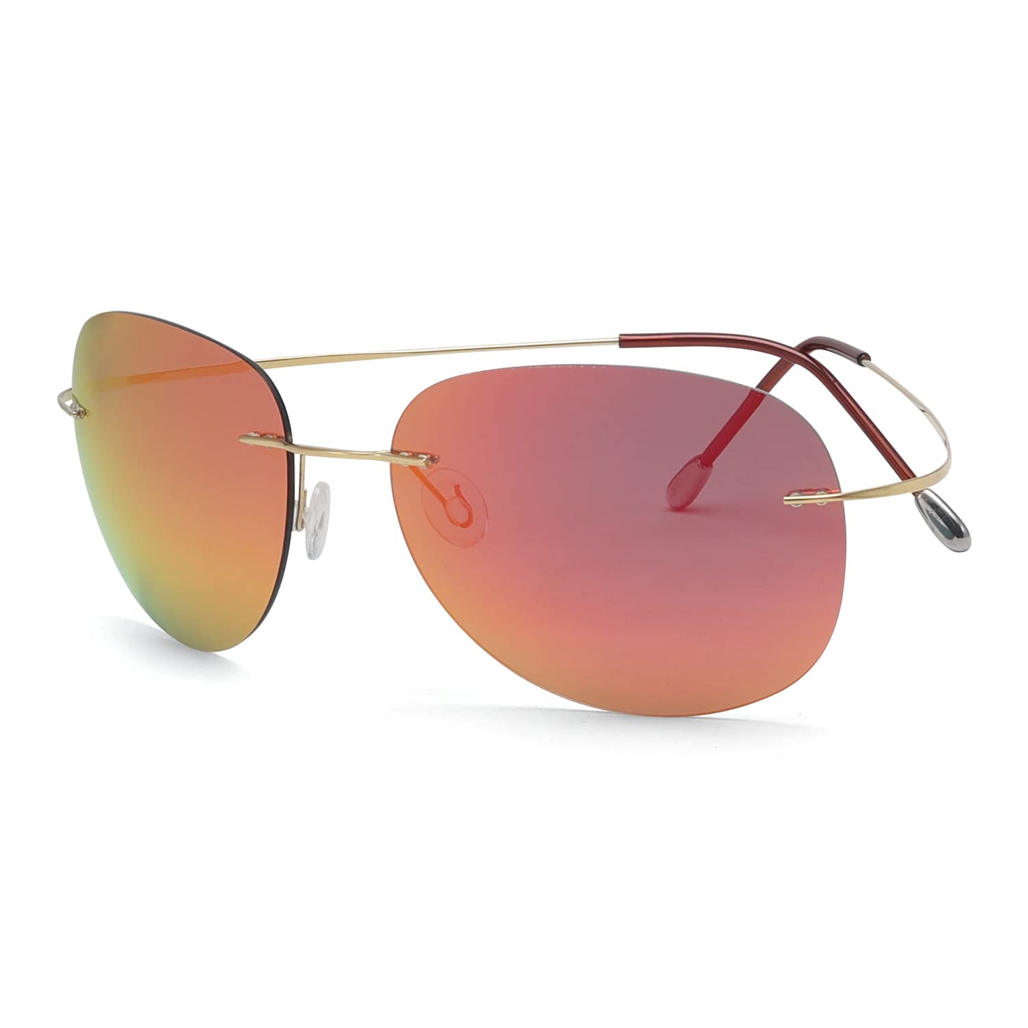Eyekepper Pilot Rimless Titanium Polarized Sunglasses for Men and Women