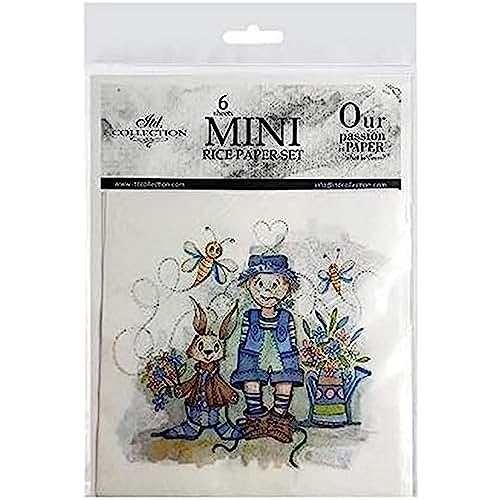 ITD Collection RSM014 Mini Rice Paper 14.8 x 14.8 cm, White/Dark Grey Heather, 14,8 x 14,8 cm