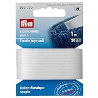 Prym 955385 Elastic-Band weich 30 mm weiß, 57% PES 43% ED, 955385-1
