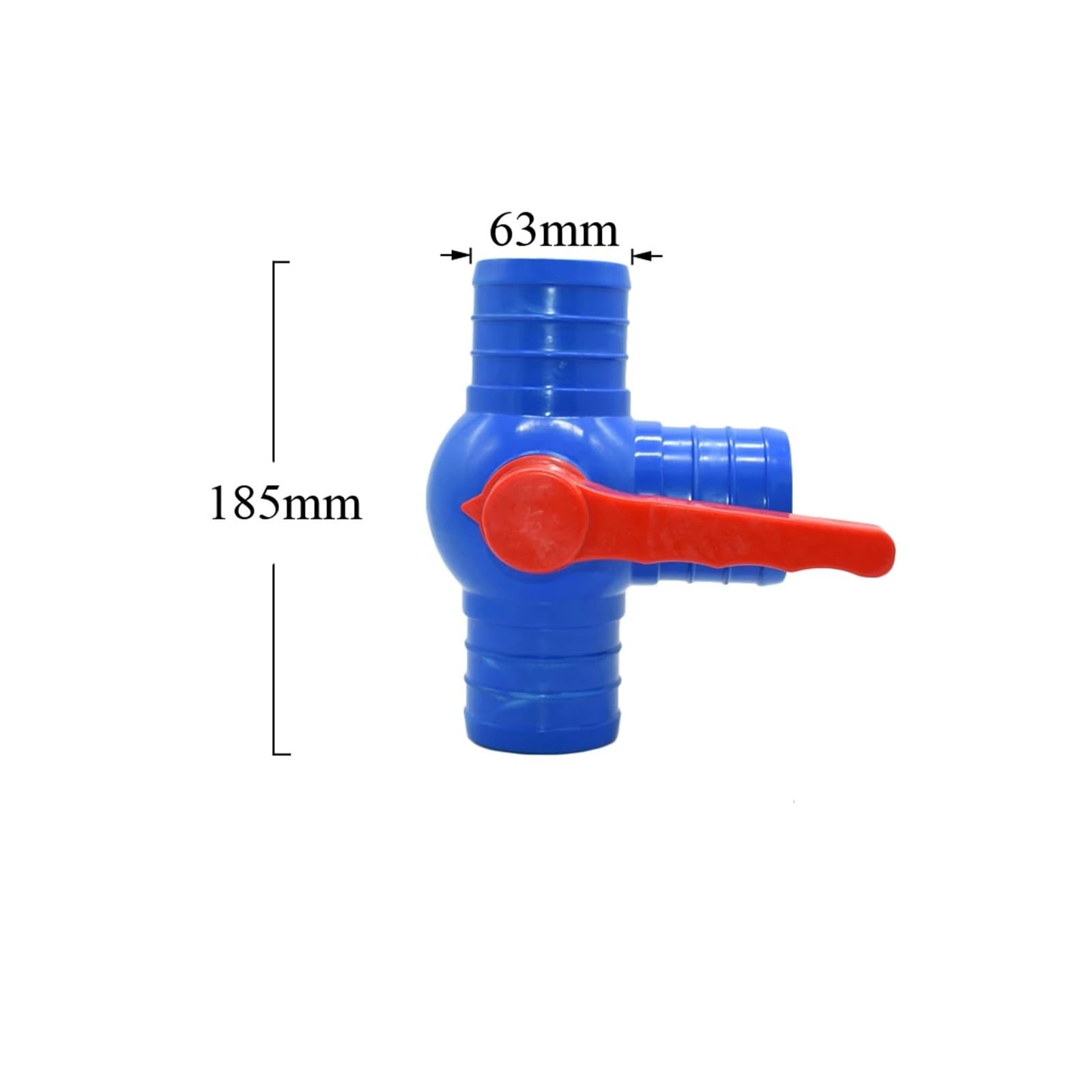 Conector de manguera de cinta de agua, divisor en T, acoplador de válvula de cierre recto, accesorios de riego, bola, 50/63/75/100mm(Gold)