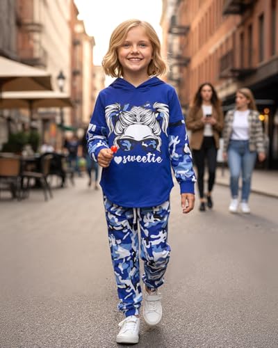 Image of Girls Fall Outfits Sweetie-girl Hoodie and Camo Pants Size 6-16