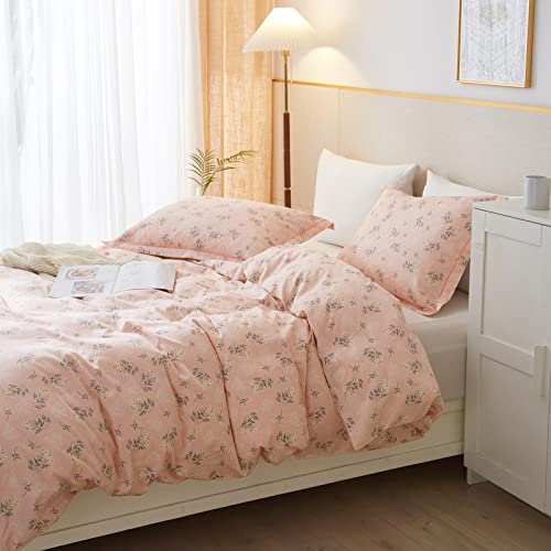 Vclife Floral Duvet Cover Queen Soft Cotton Bedding Sets Reversible Garden Rose Pattern Duvet Cover, 3 Pieces Queen Size Pink Duvet Cover Sets, 1 Queen Flower Duvet Cover And 2 Pillow Cases #TOP6