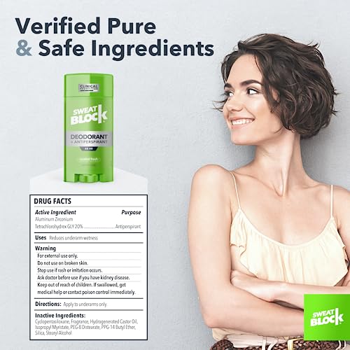 Sweatblock Clinical Strength Deodorant Antiperspirant Stick For Men & Women - 48-Hour High Degree Sweat & Odor Protection - Non-Irritating Smooth Glide - Coastal Fresh Unisex Scent - 2.7Oz (2 Pack) #TOP5