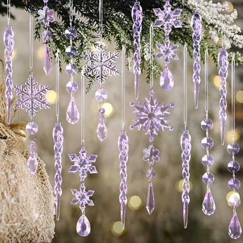 Image of Crystal Ornaments for Christmas Tree Winter Wonderland Decorations