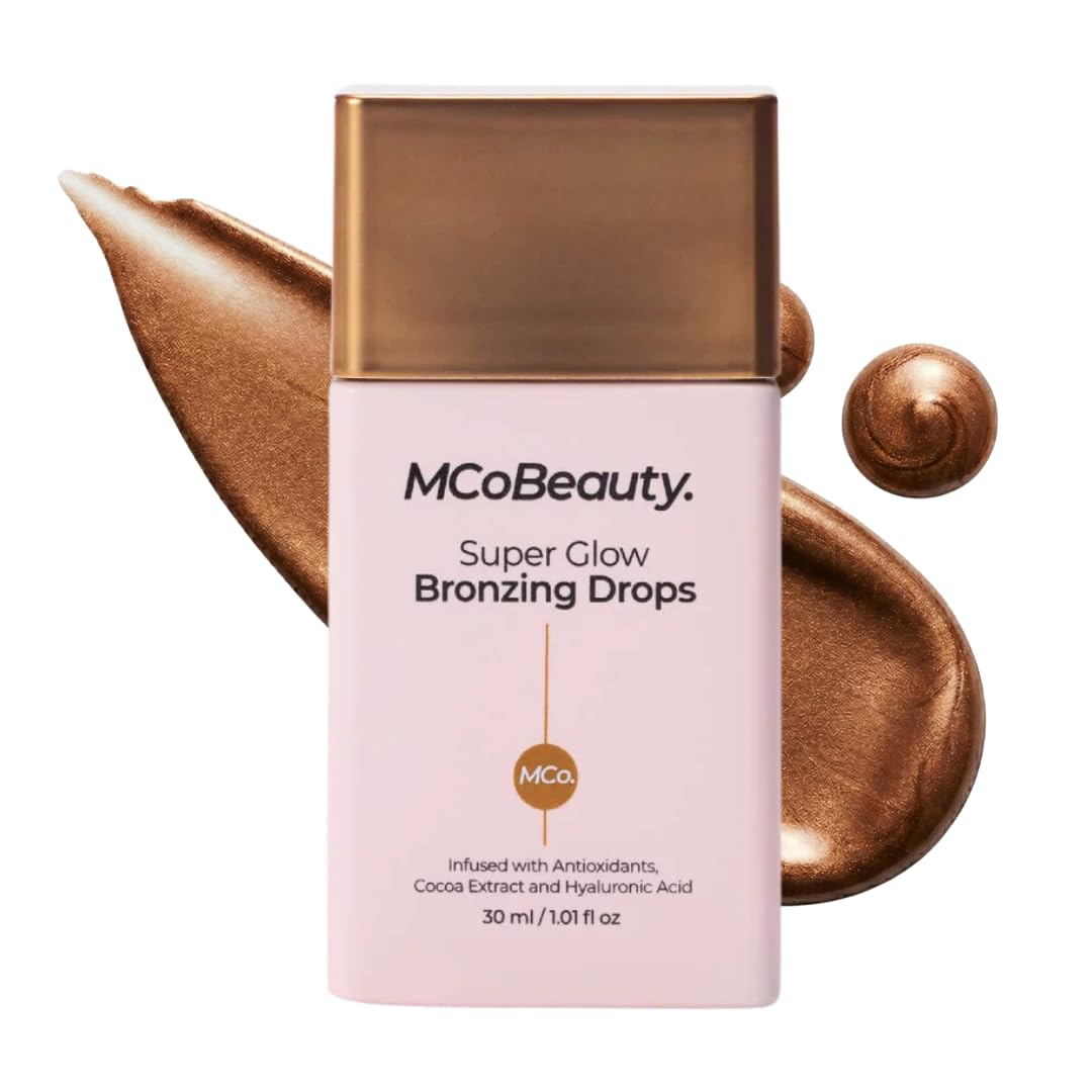 Super Glow Bronzing Drops - Effortless Face Tan with Shimmer Formula - Face Care, Bronze Drops - Contains Hyaluronic Acid, White Tea Extract, Cocoa Extract and More