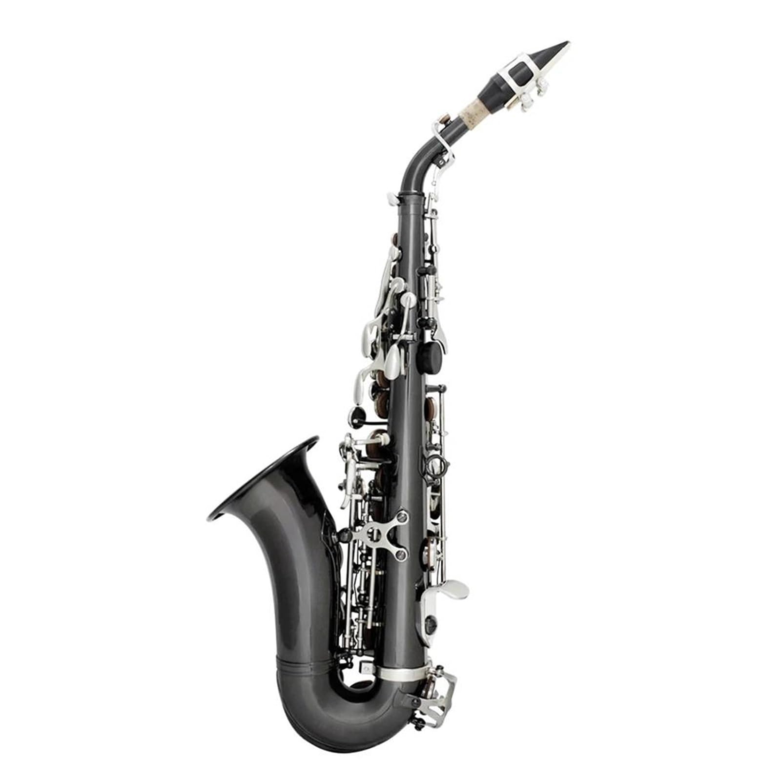 Saksofon Saksofon Sopranowy Bb Materiał Mosiężny Czarny Niklowany Instrument Dęty Drewniany Z Futerałem Do Przenoszenia