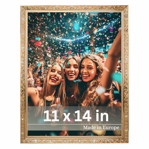 VictoR Picture Frame Vermeer 11x14 in Gold Antique Style Shatterproof Acrylic Glass Home Decoration