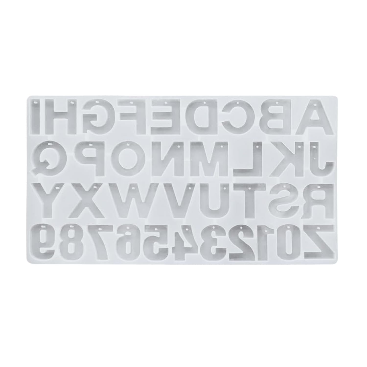 SCHUBERT Silicone Reuseable Resin 3D for Big Alphabets&Numbers (Approx7.45x13.55 inch), DIY Resin Creative Art,Silicon Mould for Keychain Pendant Ear-Ring,etc (with Hole for Key-Ring)-1pc-image-16