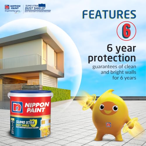Image of Nippon Paint Sumo Xtra Dust Shield Exterior Emulsion (20L, Timid Pink) - Dirt Pickup Resistant, Colour-Lock, Water Resistant, Low VOC Wall Paint for Exterior Masonry Surfaces - 20 Litre