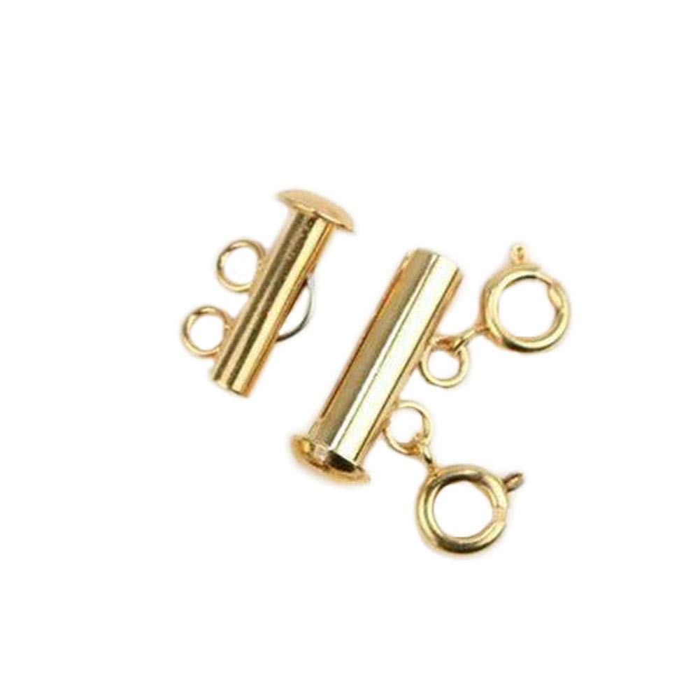 5 Pcs Layered Necklace Spacer Clasp Multi-Strand Layered Necklace Spacer Detangler Clasp - Make You More Clean and Professional (Gold, 2 Holes)